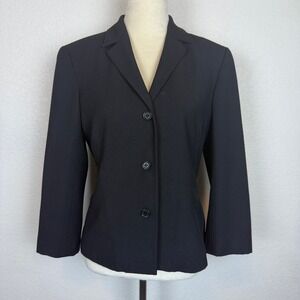 BCBG Black Blazer Womens Size 8 Multi Button Business‎ Casual Career Classic